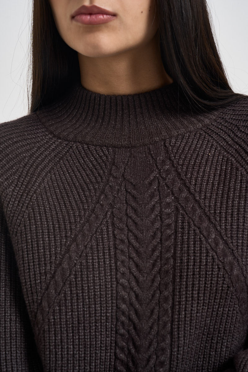 Maglia donna mezzo collo alto moro 15324678 CHOCOLATE TOART ONLY NOOS 