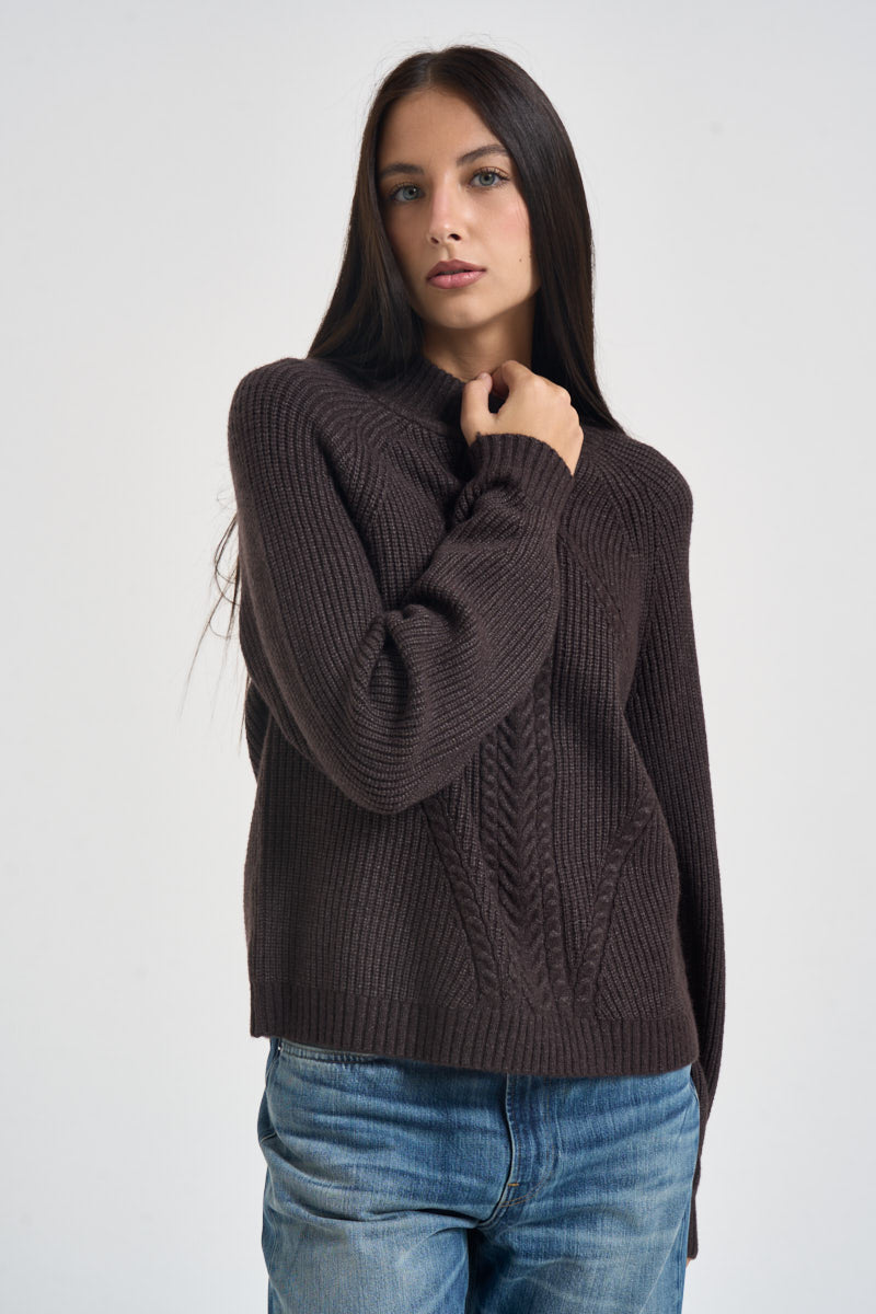 Maglia donna mezzo collo alto moro 15324678 CHOCOLATE TOART ONLY NOOS 