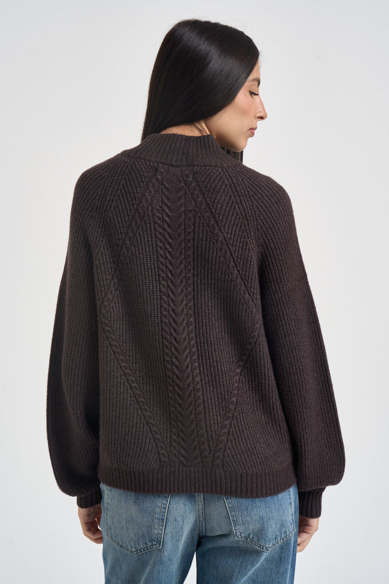 Maglia donna mezzo collo alto moro 15324678 CHOCOLATE TOART ONLY NOOS 