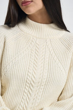 Maglia donna mezzo collo alto panna 15324678 WHITE CUP ONLY NOOS 