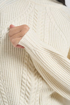 Maglia donna mezzo collo alto panna 15324678 WHITE CUP ONLY NOOS 