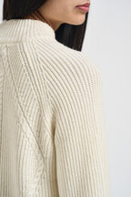 Maglia donna mezzo collo alto panna 15324678 WHITE CUP ONLY NOOS 