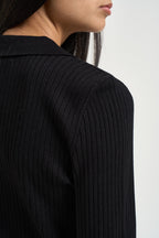 Polo donna a costine nera 15344841 BLACK ONLY NOOS 