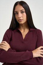 Polo donna a costine bordeaux 15344841 FIGH ONLY NOOS 