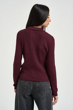 Polo donna a costine bordeaux 15344841 FIGH ONLY NOOS 
