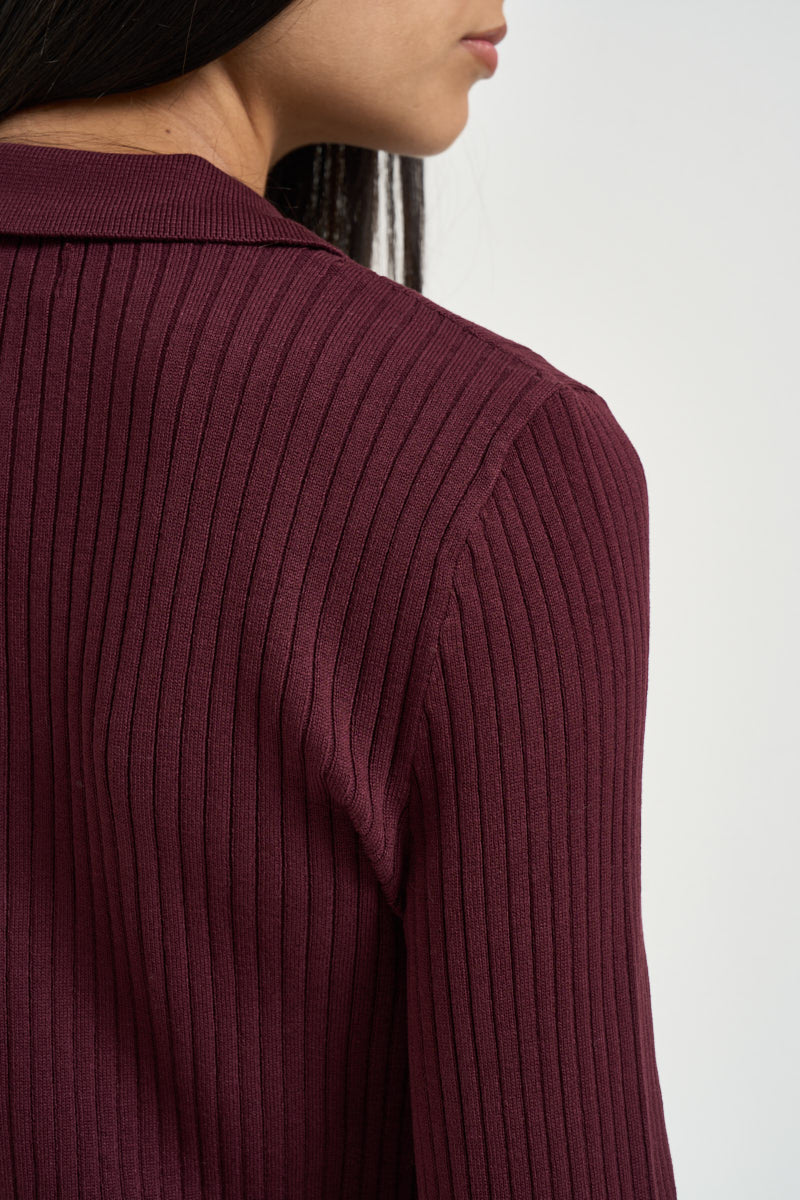 Polo donna a costine bordeaux 15344841 FIGH ONLY NOOS 