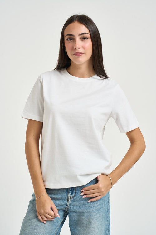 T-shirt donna girocollo bianca - 1