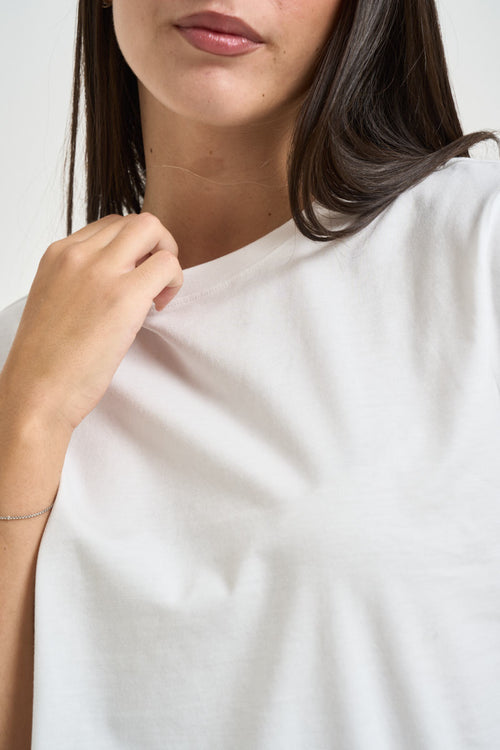T-shirt donna girocollo bianca - 2