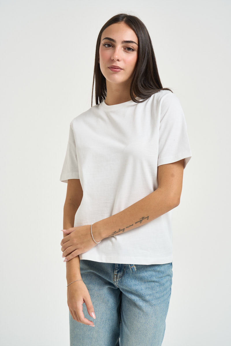 T-shirt donna girocollo bianca 15367970 BRIGHT WHITE ONLY NOOS 