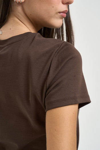 T-shirt donna cropped marrone - 5
