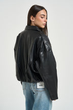 Giacca donna in ecopelle nera 15383675 BLACK ONLY NOOS 