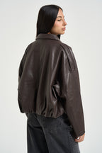 Giacca donna in ecopelle marrone 15383675 CHOCOLATE ONLY NOOS 