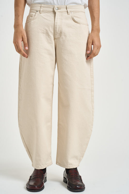 Jeans uomo barrel panna