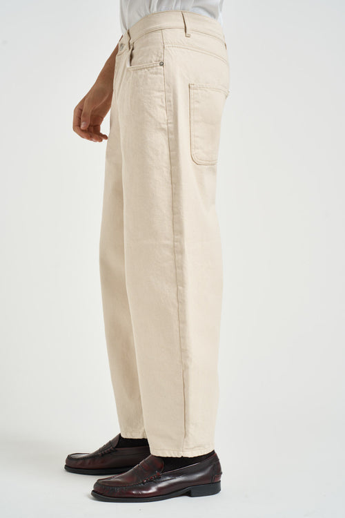 Jeans uomo barrel panna - 1