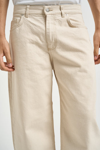 Jeans uomo barrel panna - 4