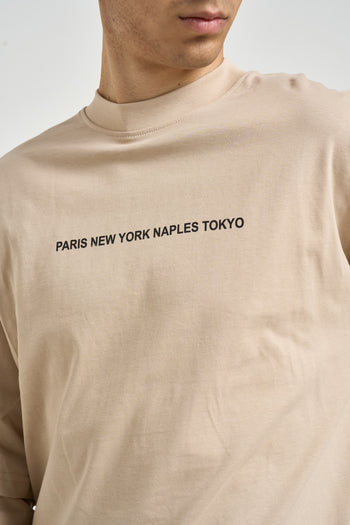T-shirt uomo effetto layered sabbia - 3