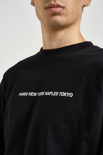 T-shirt uomo effetto layered nera - 3