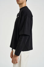 T-shirt uomo effetto layered nera MARRAKECH NERO OTHERS BOYZ CLUB 