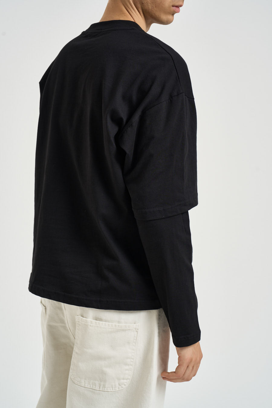T-shirt uomo effetto layered nera MARRAKECH NERO OTHERS BOYZ CLUB 