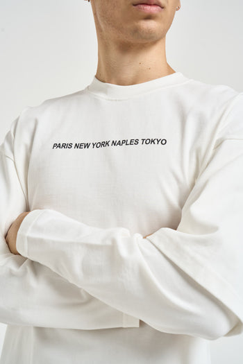T-shirt uomo effetto layered bianca - 3