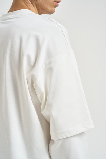 T-shirt uomo effetto layered bianca - 5
