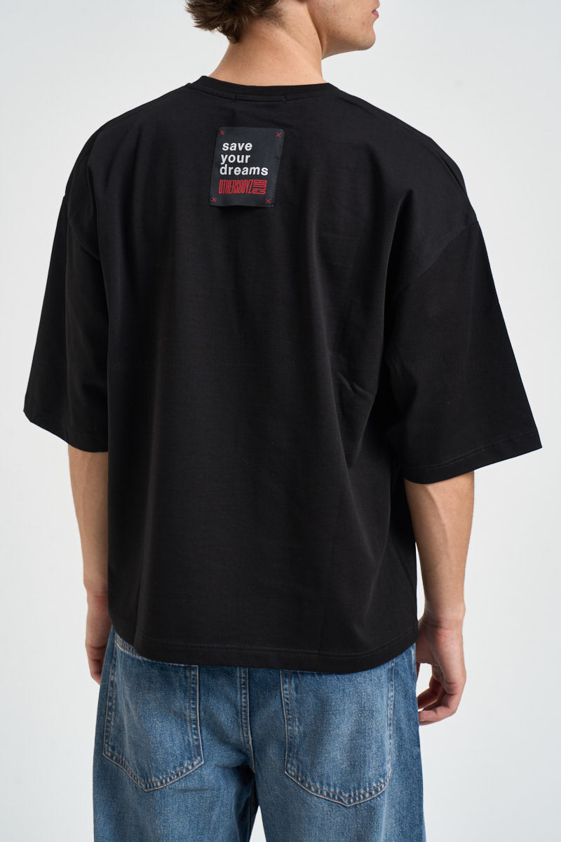 T-shirt uomo cropped girocollo nera STEPHEN NERO OTHERS BOYZ CLUB 