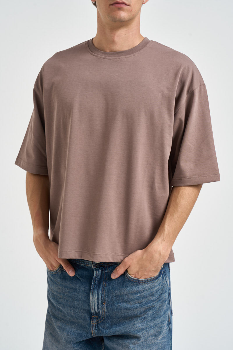 T-shirt uomo cropped girocollo tortora STEPHEN TORTORA OTHERS BOYZ CLUB 
