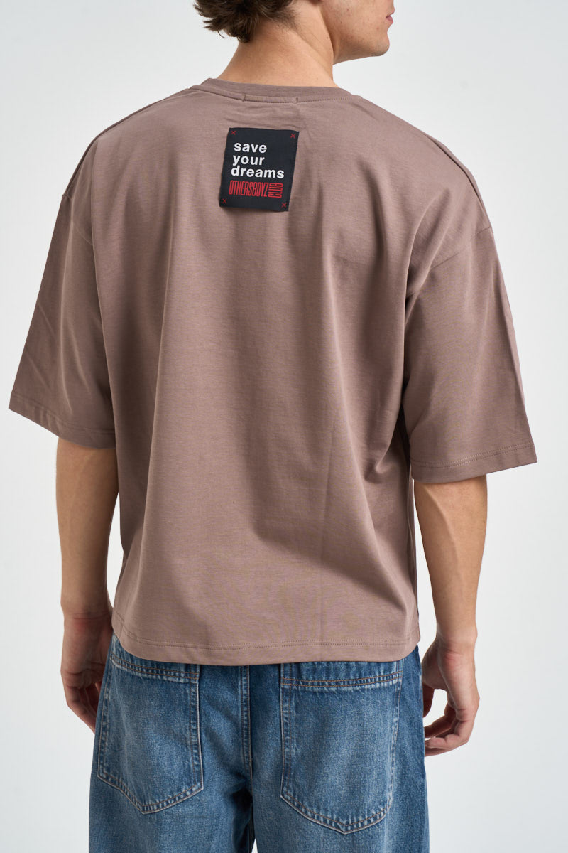 T-shirt uomo cropped girocollo tortora STEPHEN TORTORA OTHERS BOYZ CLUB 