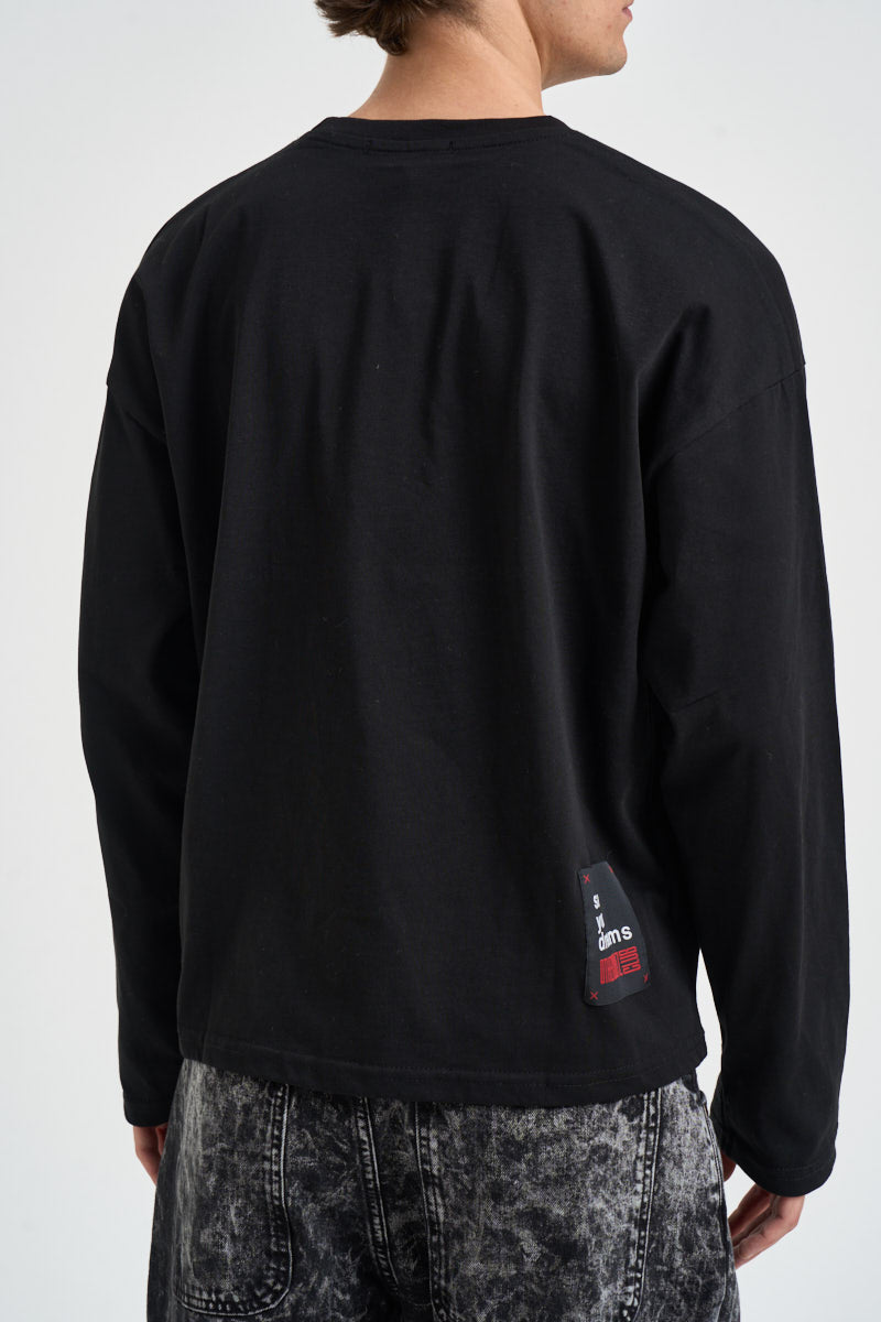 T-shirt uomo a maniche lunghe nera YAMAL NERO OTHERS BOYZ CLUB 