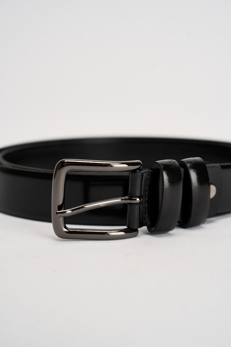 Cintura uomo in pelle nera V007 NERO OUTFIT 