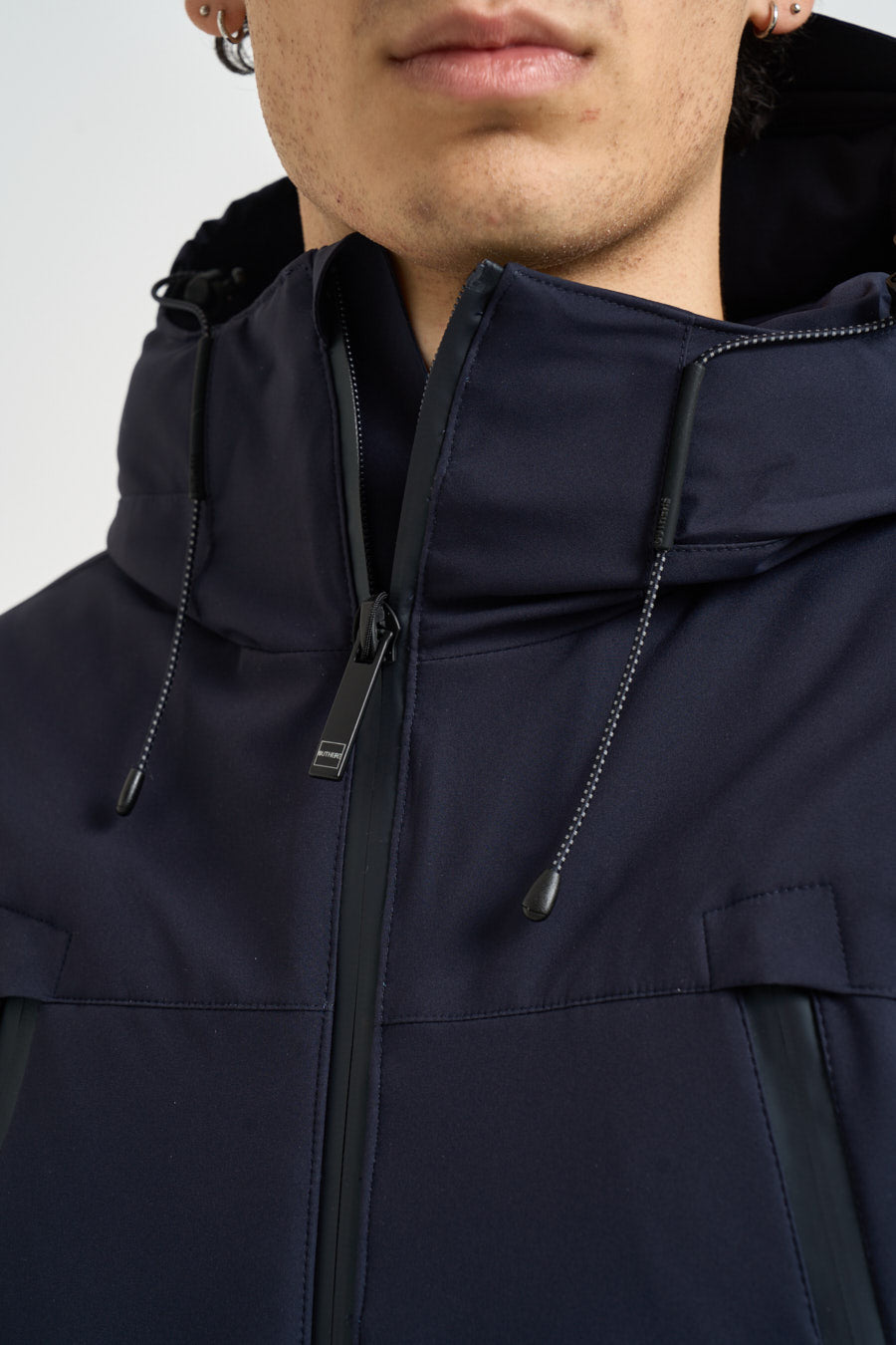 Giubbotto uomo con cappuccio blu M501C178 1844 OUTHERE 