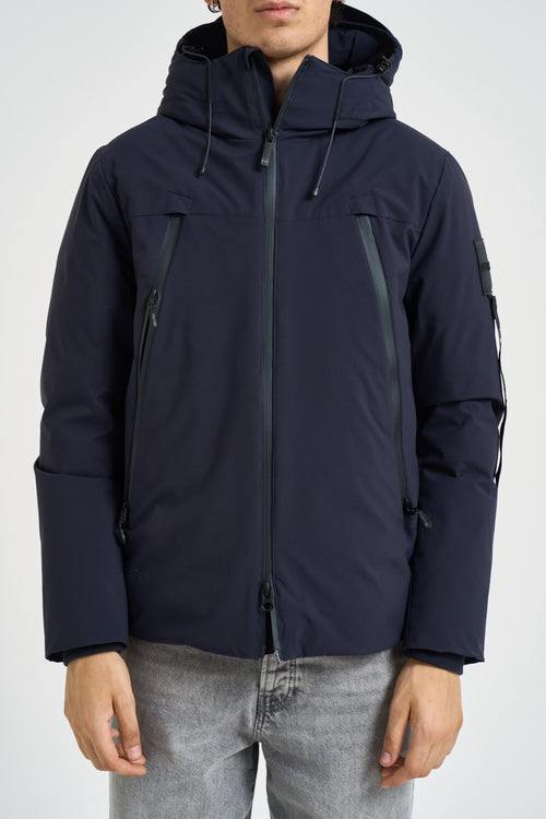 Giubbotto uomo con cappuccio blu