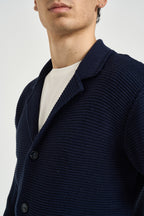 Giacca uomo in maglia blu navy M28 BLU OVERD 