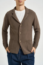 Giacca uomo in maglia marrone M28 FANGO OVERD 
