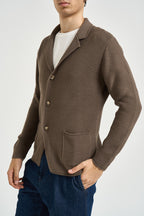 Giacca uomo in maglia marrone M28 FANGO OVERD 