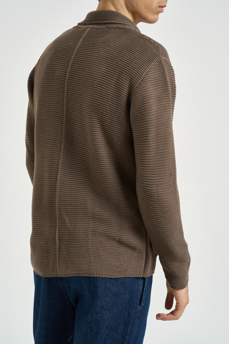 Giacca uomo in maglia marrone M28 FANGO OVERD 