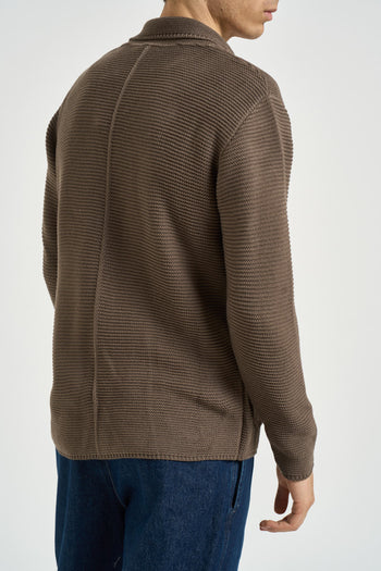 Giacca uomo in maglia marrone - 4