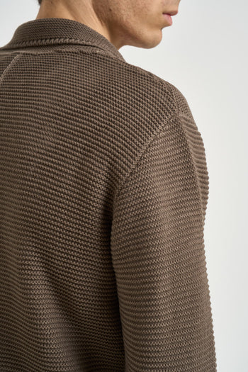 Giacca uomo in maglia marrone - 5
