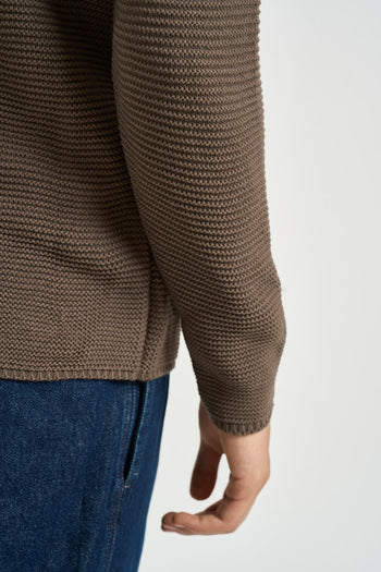 Giacca uomo in maglia marrone - 6