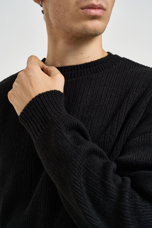 Maglia uomo a coste nera - 2