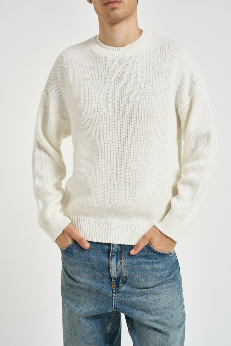Maglia uomo a coste bianca M55 PANNA OVERD 