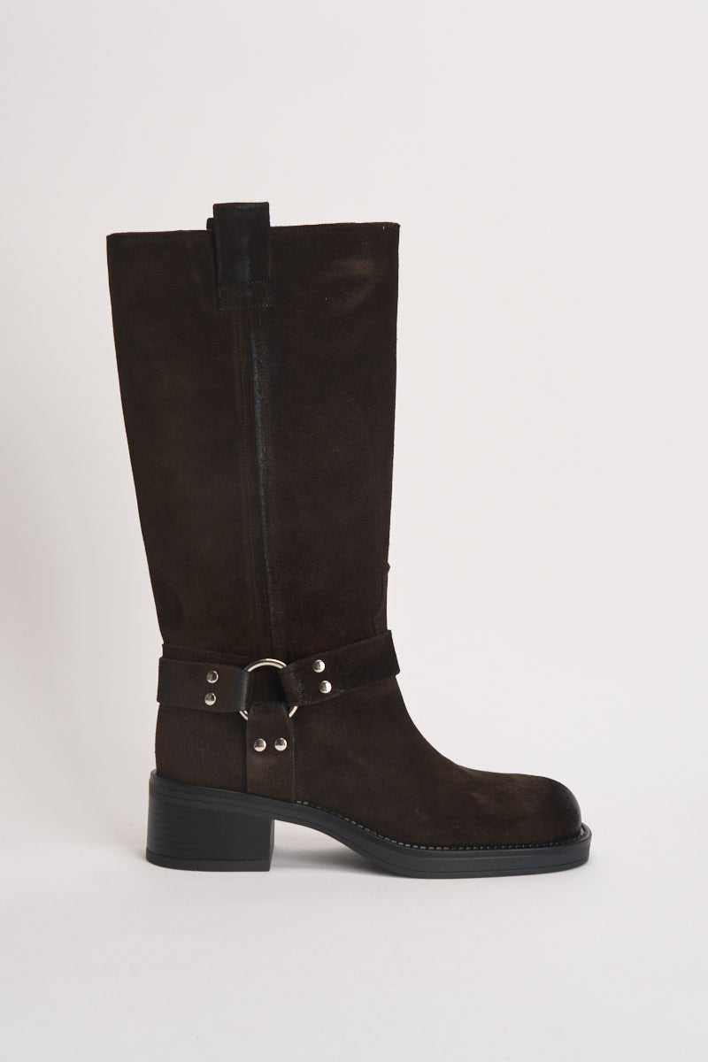Biker donna in suede testa di moro AT2350M CAMMORO OVYE 