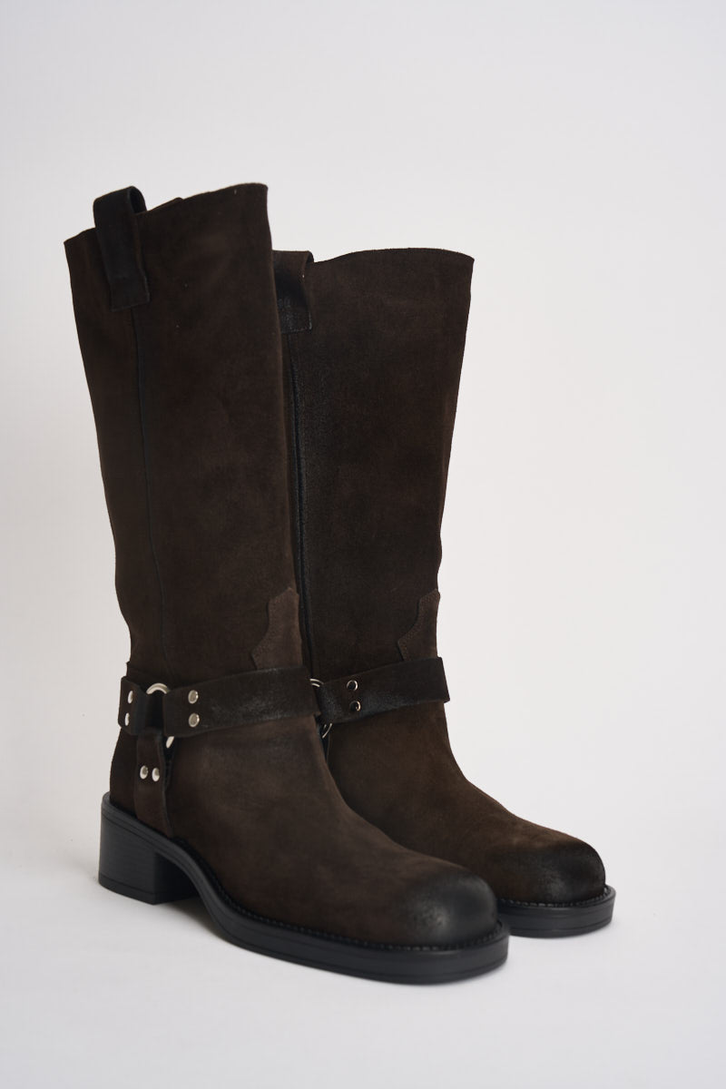 Biker donna in suede testa di moro AT2350M CAMMORO OVYE 