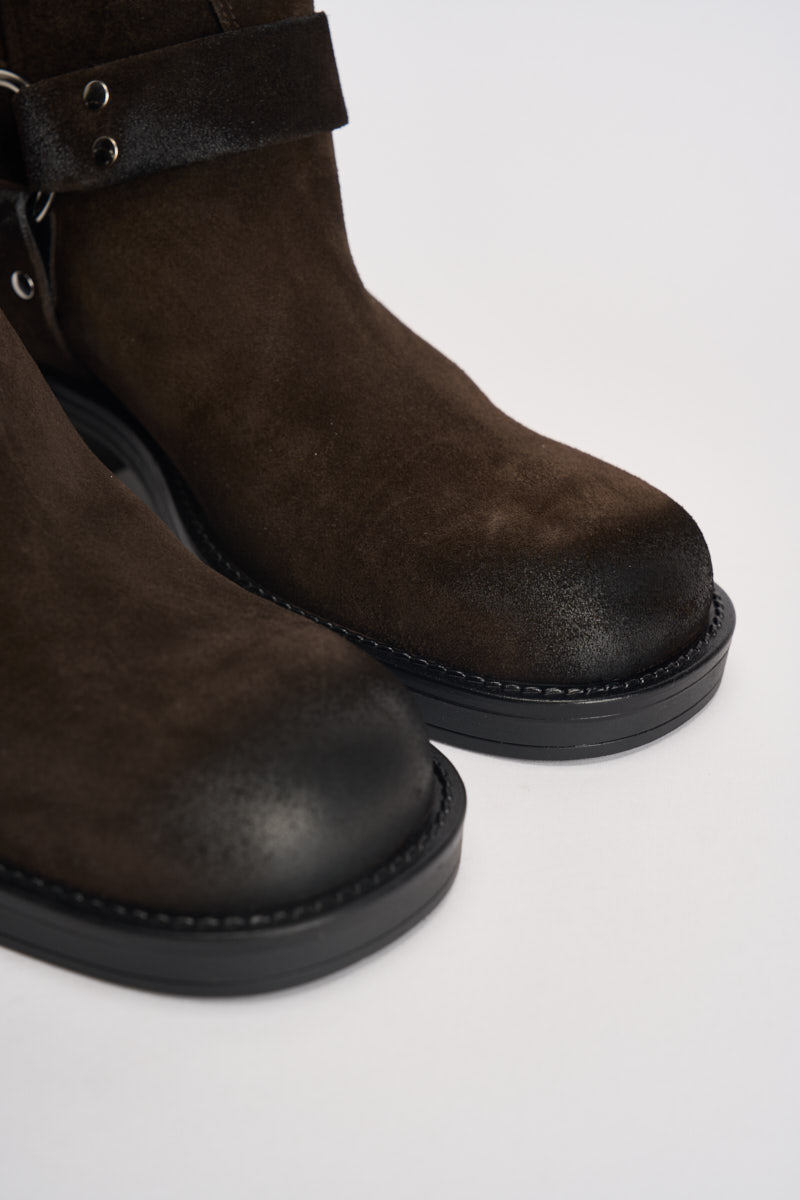 Biker donna in suede testa di moro AT2350M CAMMORO OVYE 