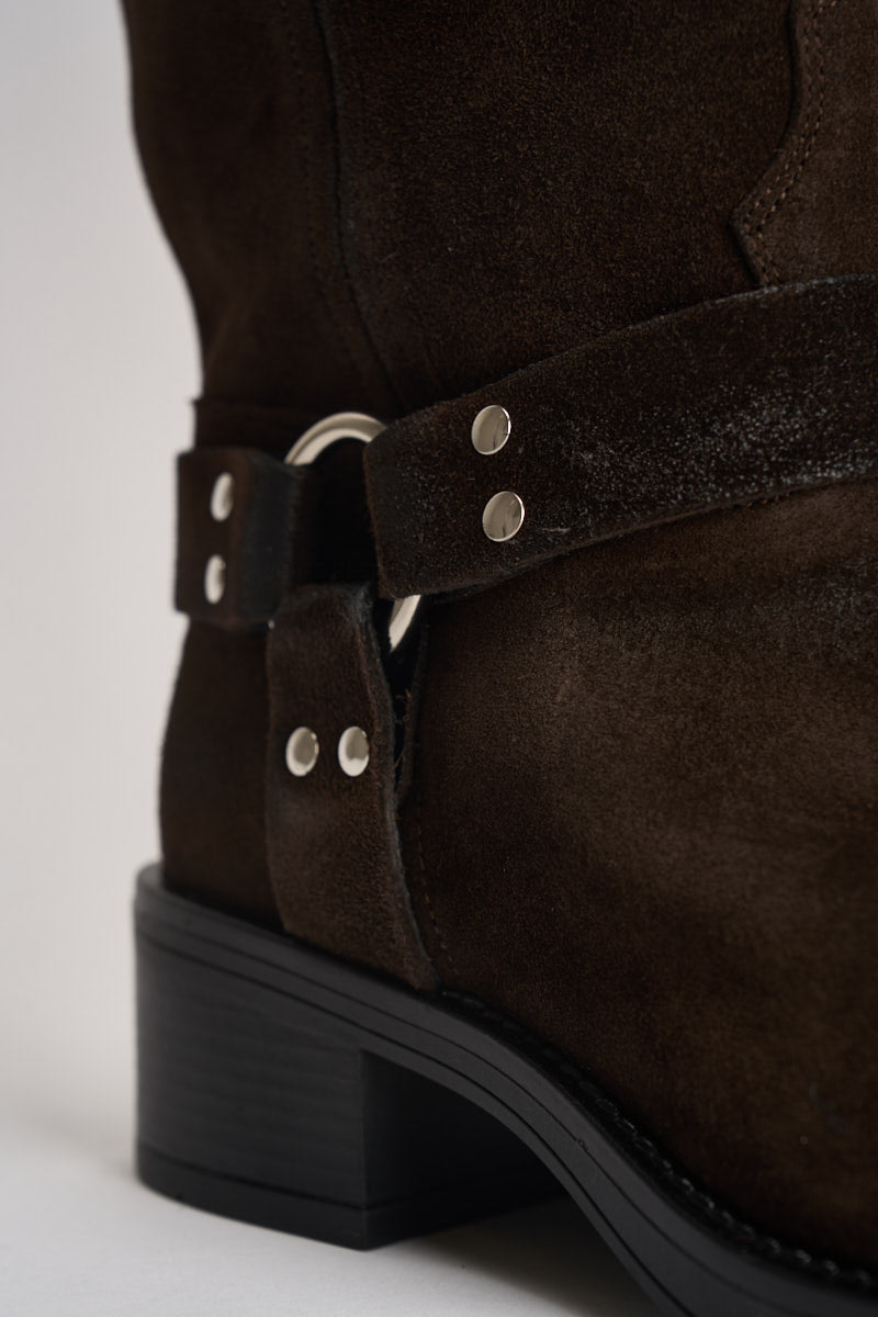 Biker donna in suede testa di moro AT2350M CAMMORO OVYE 