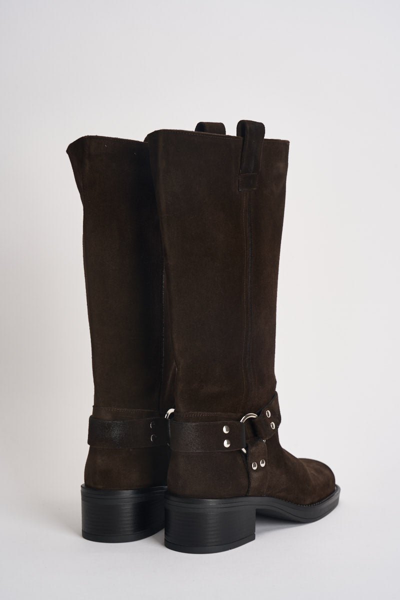 Biker donna in suede testa di moro AT2350M CAMMORO OVYE 