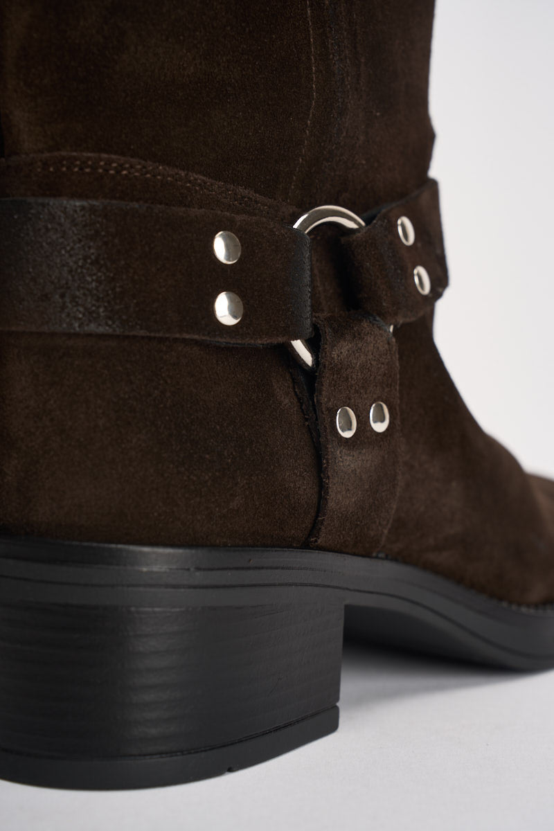 Biker donna in suede testa di moro AT2350M CAMMORO OVYE 