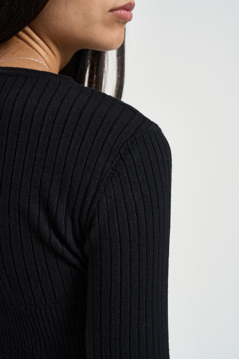 Maglia donna girocollo nera 2K0096 K7S0K103 PATRIZIA PEPE 