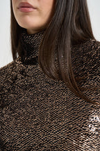 Maglia donna con strass nera e bronzo 2M0049 J0090J391 PATRIZIA PEPE 