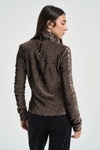 Maglia donna con strass nera e bronzo 2M0049 J0090J391 PATRIZIA PEPE 